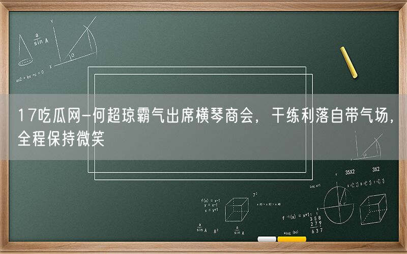 17吃瓜网-何超琼霸气出席横琴商会，干练利落自带气场，全程保持微笑